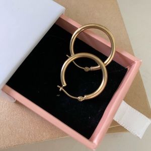 14 k gold hoop earrings